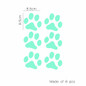 Honana DX-141 6PCS 8.5x8.5cm Fluorescent Glow Dog Footprint Wall Sticker