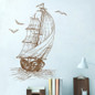 Sketch Sailboat Living Room Video Wall Decoration Bedroom Children Room Wall Stickers 40*60CM