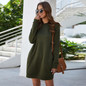 Autumn Winter O Neck Long Sleeve Women's Sweatshirt Dress 2020 New Fashion Grey Solid Loose Pocket Ladies Mini Dress Vestidos