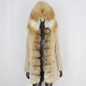 BLUENESSFAIR 2020 Waterproof Long Parka Real Fur Coat Natural Fox Fur Collar Hood Outerwear Winter Jacket Women Warm Streetwear