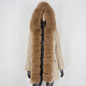 BLUENESSFAIR 2020 Waterproof Long Parka Real Fur Coat Natural Fox Fur Collar Hood Outerwear Winter Jacket Women Warm Streetwear