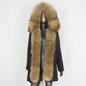 BLUENESSFAIR 2020 Waterproof Long Parka Real Fur Coat Natural Fox Fur Collar Hood Outerwear Winter Jacket Women Warm Streetwear