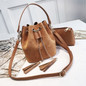 #H30 Vintage Fashion Small Women Leather Bucket Bag Handbag Tassel Drawstring Shoulder Bag Messenger Crossbody Bags Purses