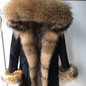 womens fox fur coat parkas winter jacket coat women parka big real fur collar kurtka damska natural fox fur liner long outerwear