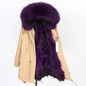 womens fox fur coat parkas winter jacket coat women parka big real fur collar kurtka damska natural fox fur liner long outerwear