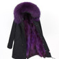 womens fox fur coat parkas winter jacket coat women parka big real fur collar kurtka damska natural fox fur liner long outerwear