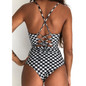 2019 Sexy One Piece Swimsuit Women Swimwear Print Bodysuit Crochet Bandage Cut Out Beach Wear Bathing Suit Monokini Swimsuit XL