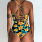 2019 Sexy One Piece Swimsuit Women Swimwear Print Bodysuit Crochet Bandage Cut Out Beach Wear Bathing Suit Monokini Swimsuit XL
