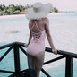 2019 Sexy One Piece Swimsuit Women Swimwear Print Bodysuit Crochet Bandage Cut Out Beach Wear Bathing Suit Monokini Swimsuit XL