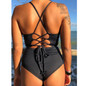 2019 Sexy One Piece Swimsuit Women Swimwear Print Bodysuit Crochet Bandage Cut Out Beach Wear Bathing Suit Monokini Swimsuit XL