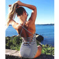 2019 Sexy One Piece Swimsuit Women Swimwear Print Bodysuit Crochet Bandage Cut Out Beach Wear Bathing Suit Monokini Swimsuit XL