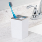 Clarity Toothbrush Holder, White/Brushed