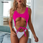 Vigorashely Sexy Tied Chain Swimwear Women Vintage One Piece Swimsuit Female 2020 Monokini Hollowed Out Bathing Suit Swim Wear