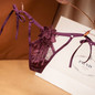 Women's Sexy Underwear Lace Flower Panties Transparent Floral Bow Soft Briefs Sexy Lingerie Panties For Sex Lace Thong Panty