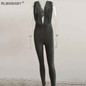 RLMABABY Summer Deep V Neck Backless Bandage Rompers Womens Jumpsuit Slim Sleeveless Club Bodycon Overalls Sexy Women Jumpsuit