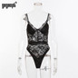 Gagaopt 2018 Summer Lace Bodysuit Women Hollow Out Bodycon Sexy Bodysuit Jumpsuit Overalls Streetwear