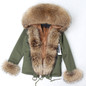 mini True Fur Parka women jacket winter Hooded Warm raccoon fur coat  Natural raccoon fur casual Parkasfaux fur coatLining