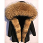 mini True Fur Parka women jacket winter Hooded Warm raccoon fur coat  Natural raccoon fur casual Parkasfaux fur coatLining