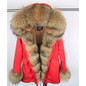 MaoMaoKong natural real fox fur Jacke coat Real Fox Fur Collar Cuff Hooded Coat Short Parka Long Camouflage winter jacket