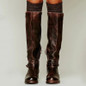 Women Knee High Boots Low Heel Warm Boots