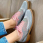 Woman Low-Heeled Lace-Up Casual Single-Shoes