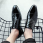 Black Fashion Luxury Men Wedding Dress Leather Shoes