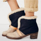 Vintage Flock Buckle Snow Warm Winter Booties