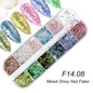 1Set Holographic Nail Glitter Set Powder Nail Art
