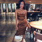 Dulzura neon satin lace up women long midi dress bodycon backless elegant party sexy club clothes 2020 summer dinner outfit
