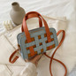 Contrast color Small Tote bag 2020 Fashion New High-quality PU Leather Women's Designer Handbag Weave Shoulder Messenger Bag
