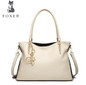 FOXER Brand Women's Cow Leather Handbags Female Shoulder bag designer Luxury Lady Tote Large Capacity Zipper Handbag for Women