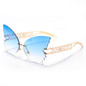 Sen Maries Butterfly Rimless Sunglasses Women Luxury Brand Designer Fashion Oversized Steampunk Sunglasses Vintage Eyewear UV400