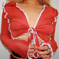 Weekeep Autumn Long Sleeve Ruffle Bandage Lace up Sexy Crop Tops Women Fashion Streetwear Knitted Retro Outfit T-shirts Punk Top