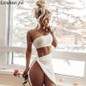 2019 2 Piece Set Women Sexy Crop One Shoulder Top and Irregular Skirt Two Piece Outfits Women for Summer Clothes