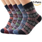 High Quality 5 Pairs Warm Winter Socks Soft Cashmere Warm Socks Rabbit Wool Socks Winter Thermal Socks Wool Breathable