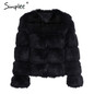 Womens Vintage Fluffy Faux Fur Coat