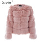 Womens Vintage Fluffy Faux Fur Coat