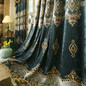 European high quality chenille green embroidered curtains for living room windows classic luxury elegant curtains for bedroom