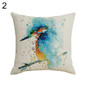 Hummingbird Flower Linen Throw Pillow Case Cushion Cover Sofa Bed Home Decor