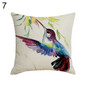 Hummingbird Flower Linen Throw Pillow Case Cushion Cover Sofa Bed Home Decor