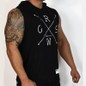 Men bodybuilding Sleeveless hoodie Tank top Sweatshirt gyms Fitness workout Cotton Sportswear male Brand Hooded vest clothing