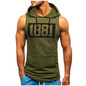 2020 Summer Men's Fashion Hooded Tank Tops Hoodie Sleeveless Tops Male Bodybuilding Workout Tank Top Muscle Fitness Gym Clothing