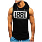 2020 Summer Men's Fashion Hooded Tank Tops Hoodie Sleeveless Tops Male Bodybuilding Workout Tank Top Muscle Fitness Gym Clothing