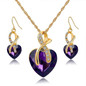 Crystal Heart Necklace Earrings