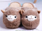 Cute Alpaca Home Women Fur Slippers Winter Warm Plush Furry Slippers