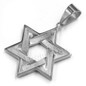 316L Stainless Steel Star of David Blinged Out Pendant w/ 4mm Miami Cuban Chain (Gold and Silver)