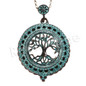Patina Antique Vintage Design Tree of Life 5X Magnifying Glass Locket Pendant Necklace