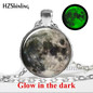 Glow in the Dark Glass Pendant Necklace