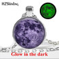 Glow in the Dark Glass Pendant Necklace