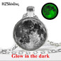 Glow in the Dark Glass Pendant Necklace